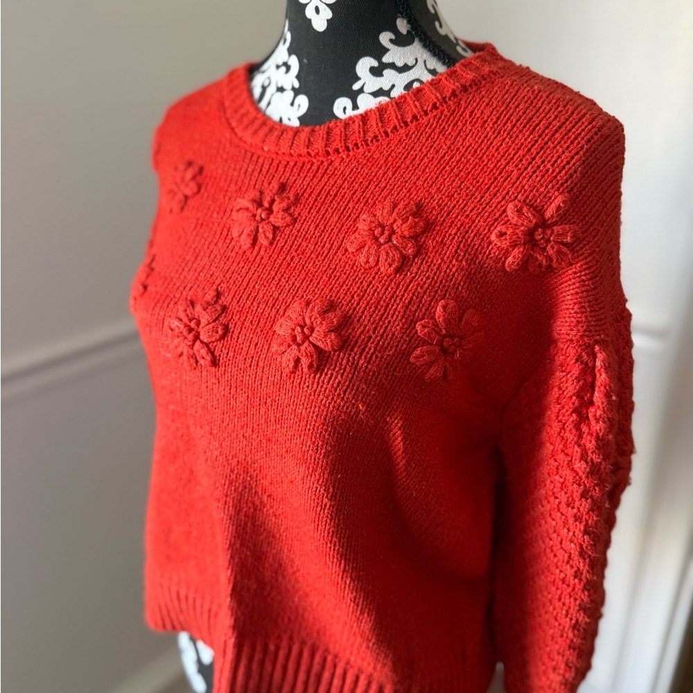 CALLIGRAPHIE Bright Orange Floral Sweater